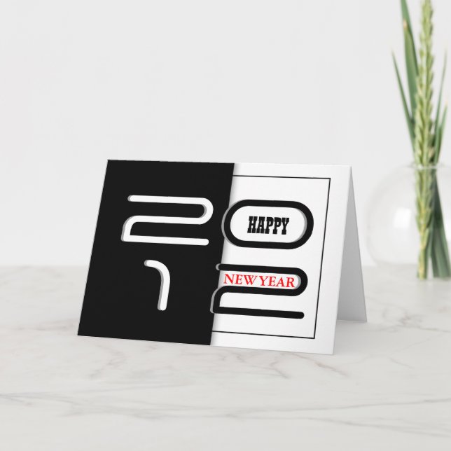 Cartão De Festividades Novo ano saudando o moderno (Frente)