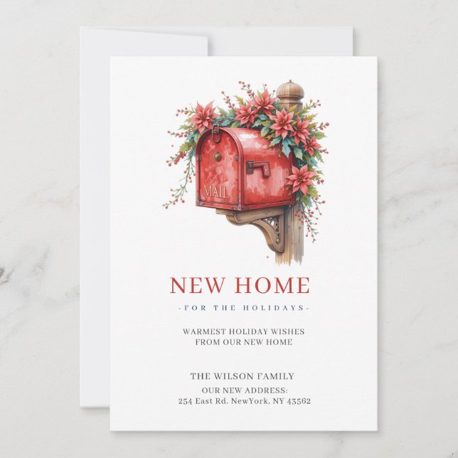 Cartão De Festividades Novo Email de Natal Novo Endereço em Movimento (Frente)