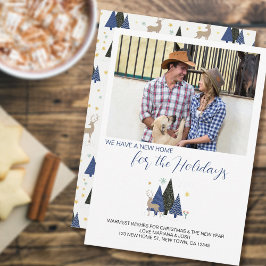 Cartão De Festividades Novo Endereço de Foto da Paisagem da Árvore de Nat