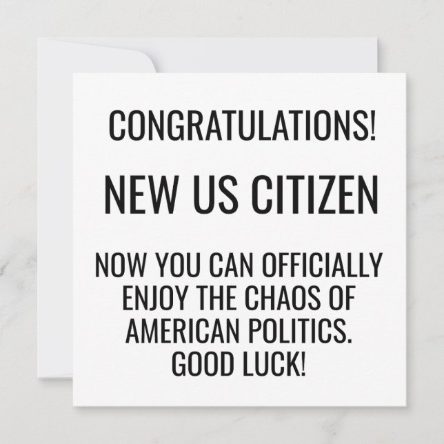 Cartão De Festividades Novo imigrante norte-americano de naturalização ci (Frente)