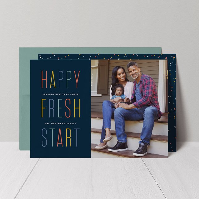 Cartão De Festividades Novo lançamento do marinho do ano novo (Criador carregado)