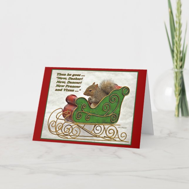 Cartão De Festividades Now Dasher, Now Dancer… (Frente)