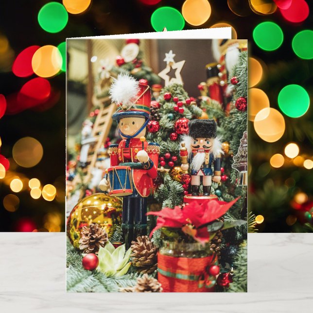 Cartão De Festividades Noz-cracker Natal Personalizar Assinatura de Texto (Criador carregado)