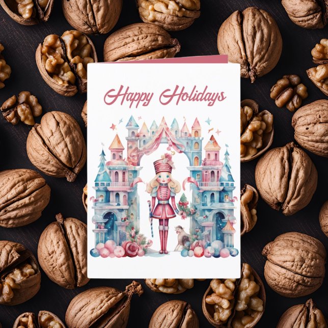 Cartão De Festividades Noz-craqueador de aquarela de Natal esfestivo adic (Criador carregado)