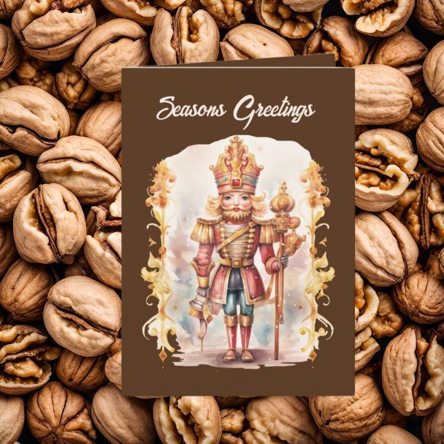 Cartão De Festividades Noz-craqueador de aquarela de Natal esfestivo adic (Criador carregado)