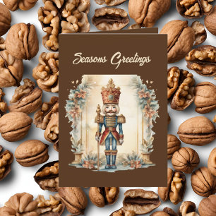 Cartão De Festividades Noz-craqueador de aquarela de Natal esfestivo adic