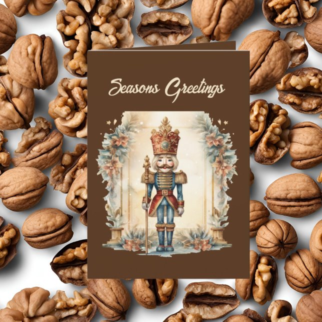 Cartão De Festividades Noz-craqueador de aquarela de Natal esfestivo adic (Criador carregado)