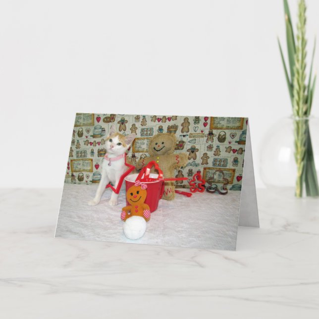 Cartão De Festividades Nozes de cozinha de Annie - Natal de Gato/Gato (Frente)