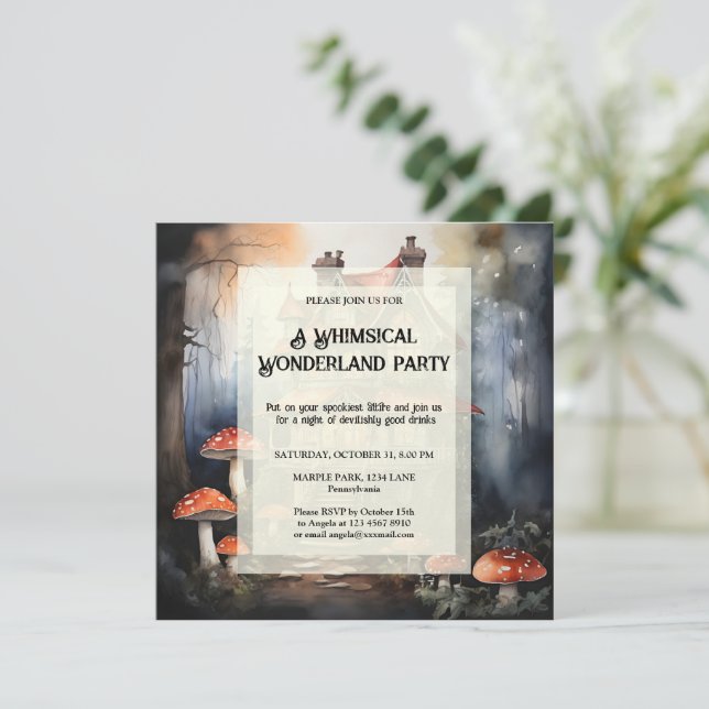 Cartão De Festividades Núcleo de algodão Spooky Assombrado Halloween de C (Em pé/Frente)