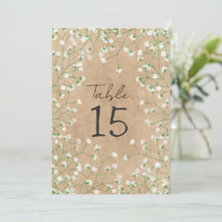Cartão De Festividades Número da Mesa de Casamento Russo das Flores do Ar