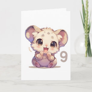 Cartão De Festividades Número Nove Anime Animal