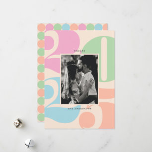 Cartão De Festividades Números Coloridos Negros Animam Foto de Ano Novo