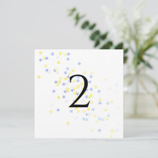 Cartão De Festividades Números de mesa estrelas