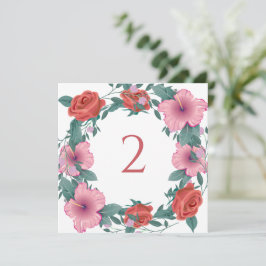 Cartão De Festividades Números de tabela borda floral