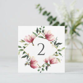 Cartão De Festividades Números de tabela borda floral