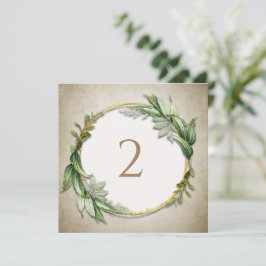 Cartão De Festividades Números de tabela borda floral