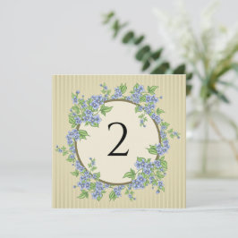 Cartão De Festividades Números de tabela borda floral