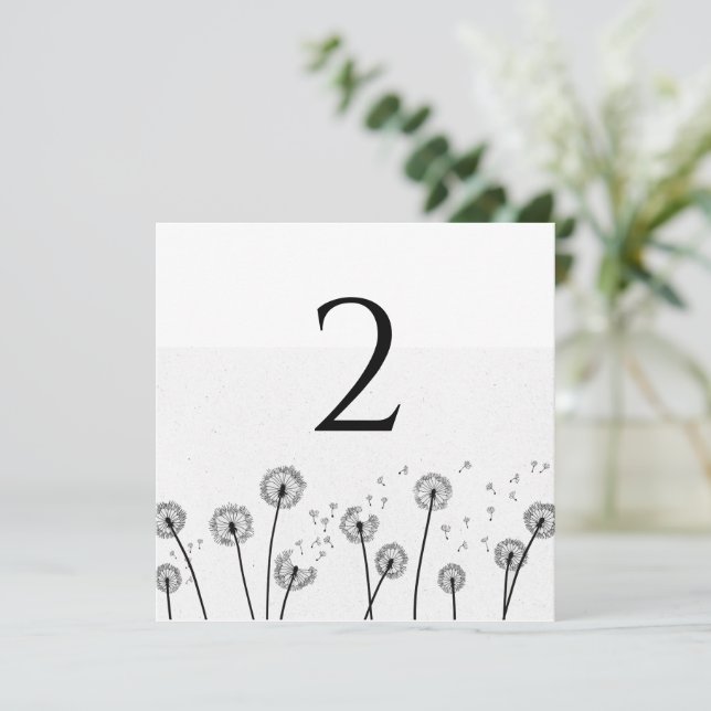 Cartão De Festividades Números de tabela borda floral simples elegante (Em pé/Frente)