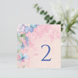 Cartão De Festividades Números de tabela borda floral simples elegante