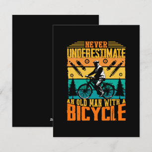 Cartão De Festividades Nunca Subestime um Homem Velho numa Bicicleta