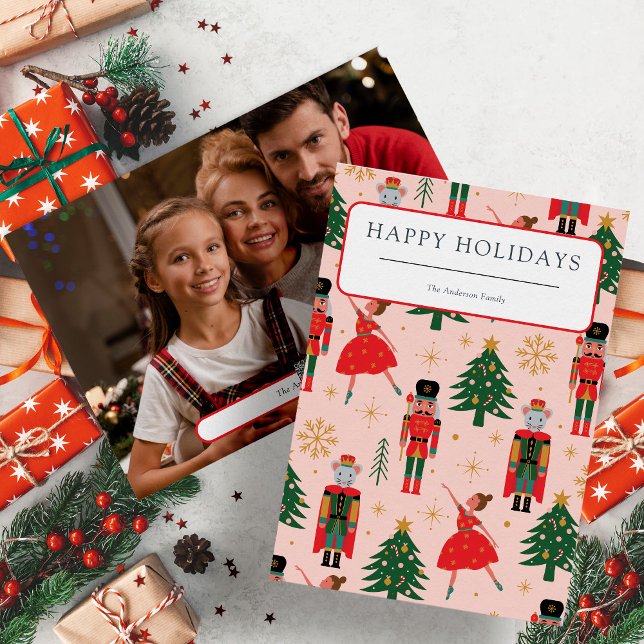 Cartão De Festividades Nutcracker Ballerina Foto Natal (Criador carregado)