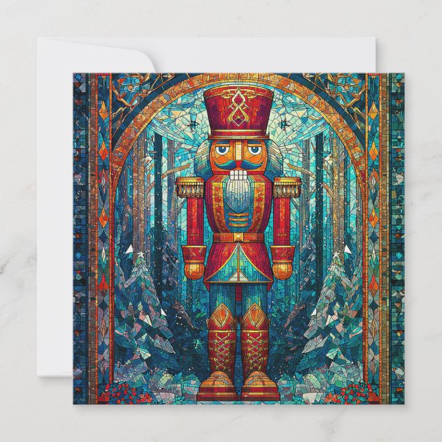 Cartão De Festividades Nutcracker Christmas Greeting Card (Frente)