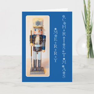 Cartão De Festividades Nutcracker Floco de Neve Feliz Natal Azul Escuro
