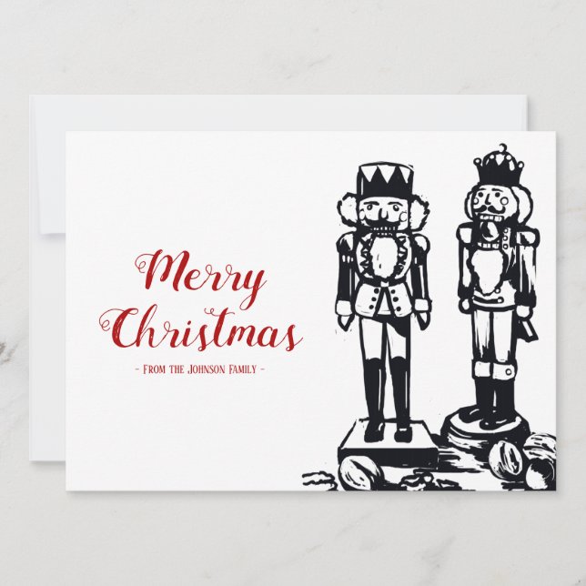 Cartão De Festividades Nutcracker Merry Christmas Card (Frente)