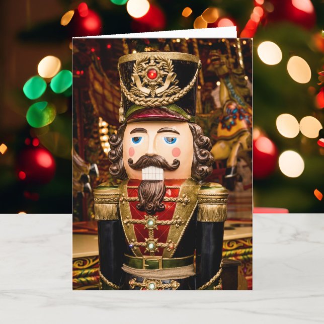 Cartão De Festividades Nutcracker Personaliza Texto 5 x 7 dobrado (Criador carregado)
