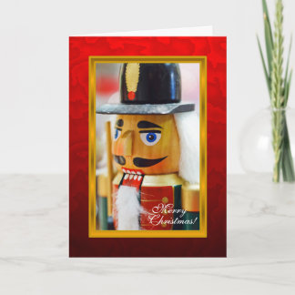 Cartão De Festividades Nutcracker Photo Red Christmas Card