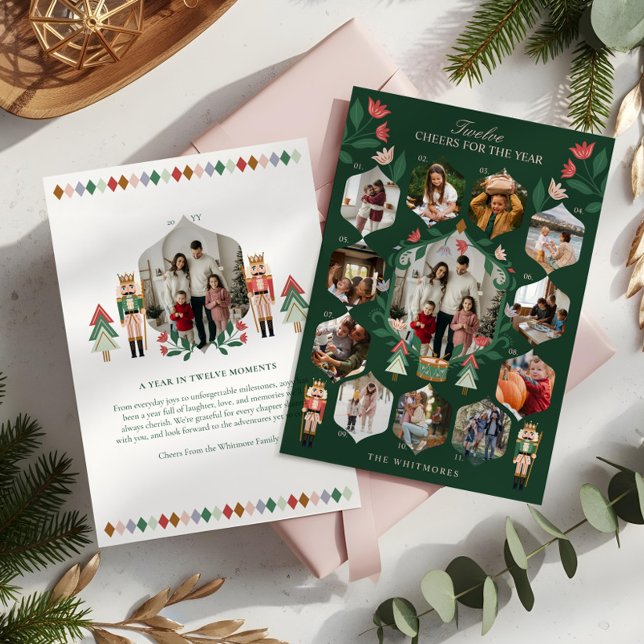 Cartão De Festividades Nutcracker Year In Review 12 Family Photos Moments (Nutcracker Year In Review 12 Family Photos Moments Holiday Card)