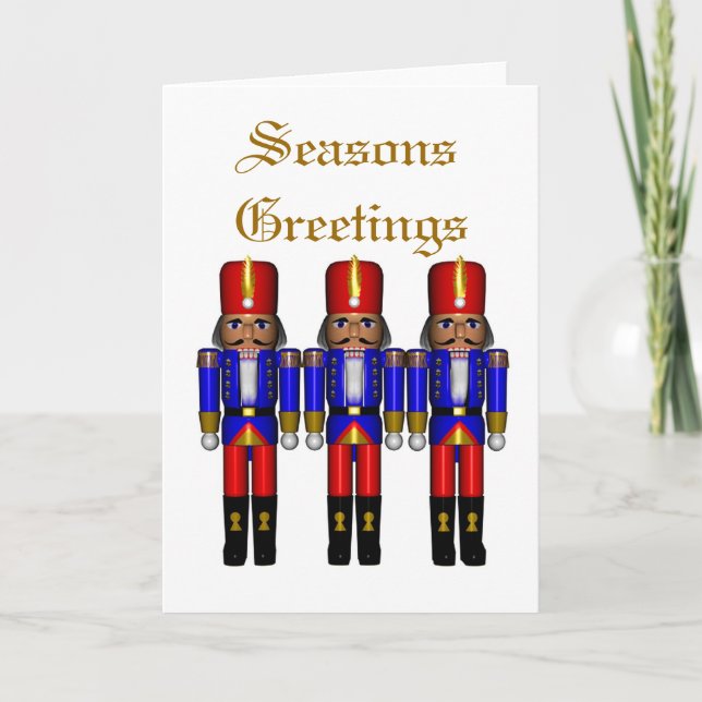 Cartão De Festividades nutcrackers traditional  Seasons Greetings (Frente)