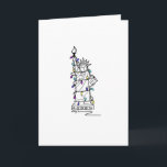 Cartão De Festividades NYC Natal Hanukkah Holiday Luzes Nova Iorque<br><div class="desc">Os cartões apresentam uma ilustração original de um marco Nova Iorque, a Estátua da Liberdade, "vestida" para a temporada de férias. Perfeito para o Natal ou Hanukkah! Esta ilustração Chanukah também está disponível em outros produtos. Não vê o que está procurando? Precisa de ajuda para a personalização? Entre em contato...</div>