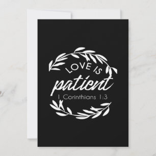 Cartão De Festividades O Amor é Paciente Escrito de Coríntios Minimal Des