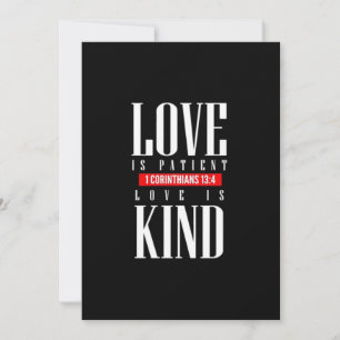 Cartão De Festividades O Amor é Paciente Estilo Inspirador Atemporal