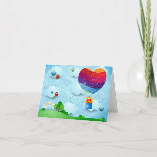 Cartão De Festividades O amor está no ar (Frente)