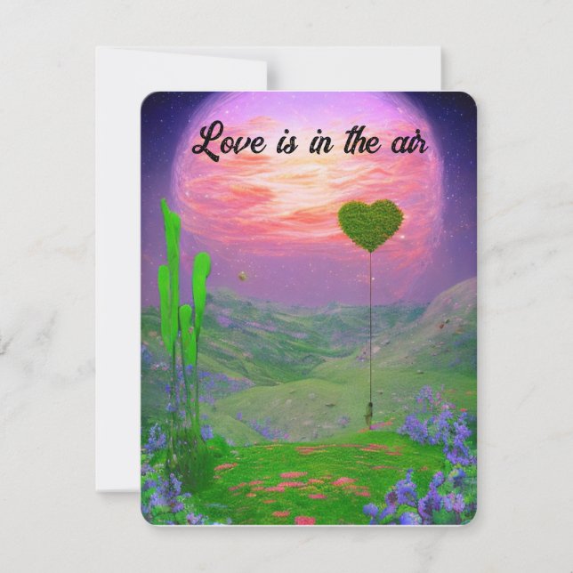 Cartão De Festividades O amor está no ar (Frente)