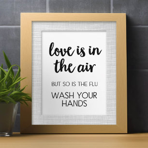 Cartão De Festividades O amor está no ar, mas a gripe também está - la