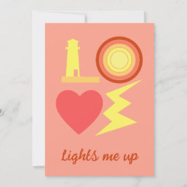 Cartão De Festividades o amor me ilumina moderno