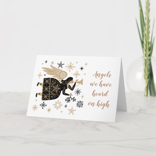 Cartão De Festividades O Anjo da Carol de Natal que ouvimos no Alto Holi (Frente)