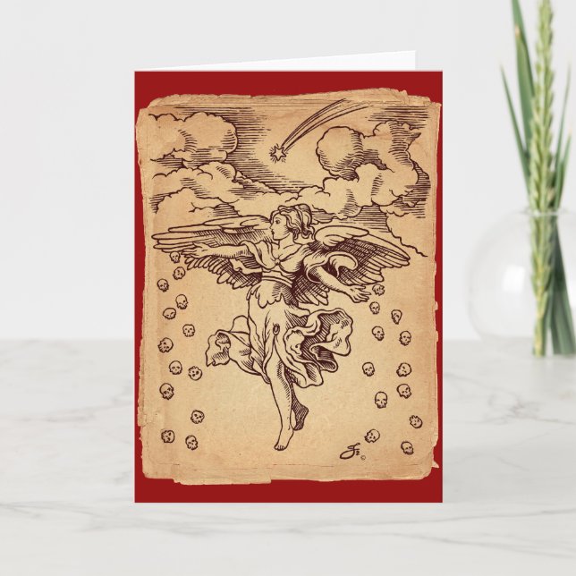 Cartão De Festividades O anjo do Natal da morte (Frente)