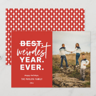 Cartão De Festividades O Ano Mais Estranho De 2020, Vermelho Humor