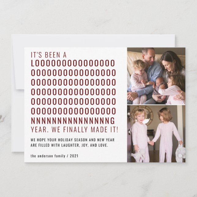 Cartão De Festividades O Ano Novo foi há muito tempo e finalmente fez uma (Frente)