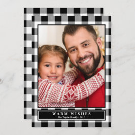 Cartão De Festividades O Aquecimento da Xadrez de Buffalo Preta Desperta