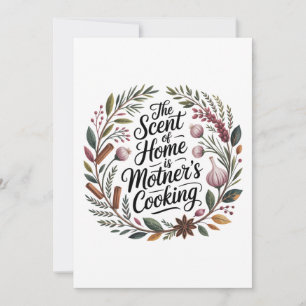 Cartão De Festividades O Aroma de Casa é a Culinária da Mãe