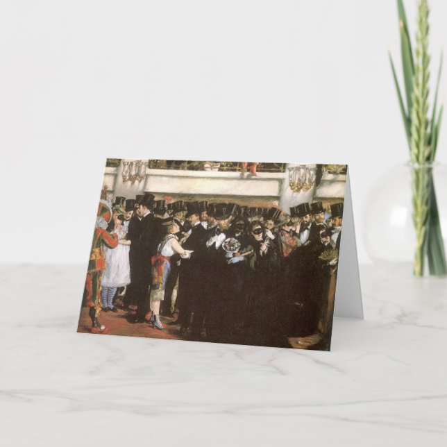 Cartão De Festividades O Baile de Máscaras de Manet na Ópera (Frente)