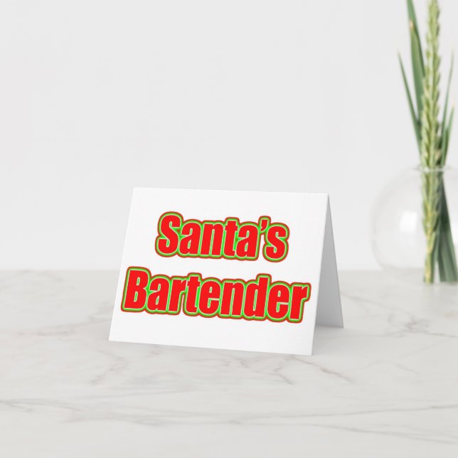 Cartão De Festividades O barman do papai noel (Frente)
