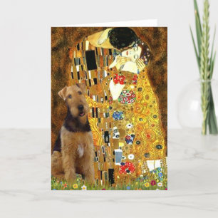 Cartão De Festividades O Beijo - Airedale Terrier (#1)