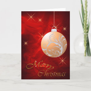 Cartão De Festividades O bulbo Dourado Stars o Natal