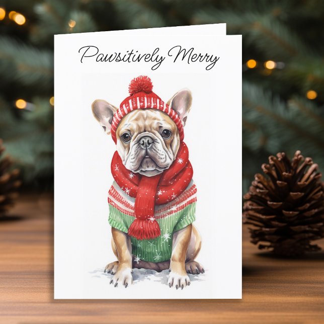 Cartão De Festividades O Buldogue Francês Personalizou o Cachorro Durante (Criador carregado)